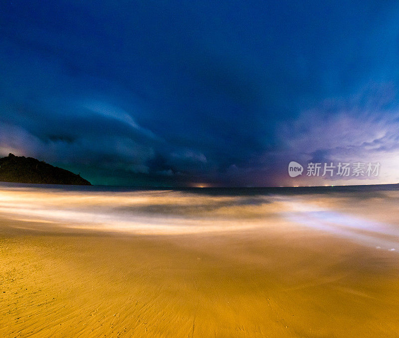 泰国Ko Samet海滩的夜晚